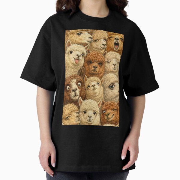 Cute Alpaca Faces Portrait Collage