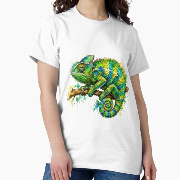 Colorful Chameleon Watercolor Art – Tropical Nature Illustration
