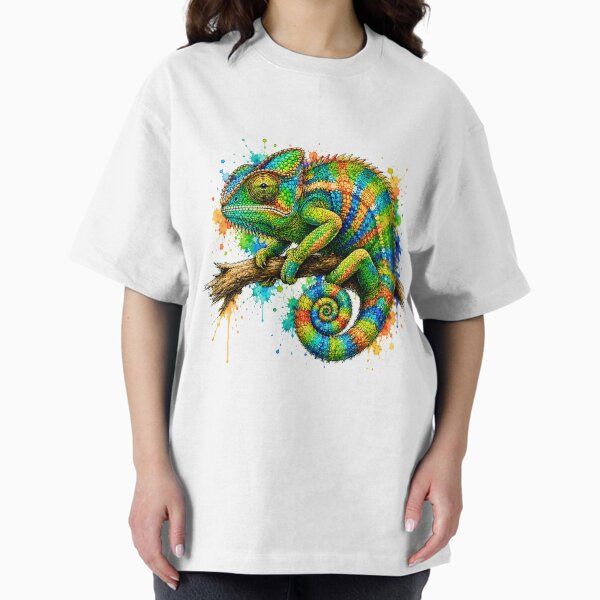 Colorful Chameleon Watercolor Art – Vibrant Tropical Reptile Illustration