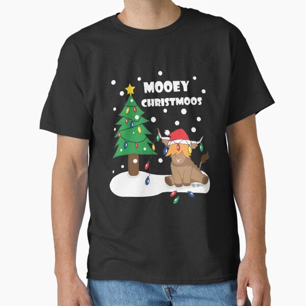Christmas lights highland cow ugly sweater christmas jumper
